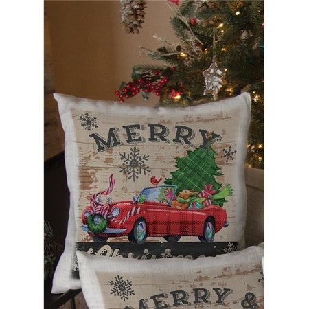 HERITAGE LACE Heritage Lace CP-PC3 18 x 18 in. Christmas Plaid Car Pillow; Oyster CP-PC3